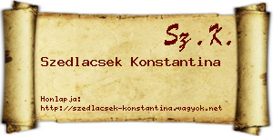 Szedlacsek Konstantina névjegykártya
